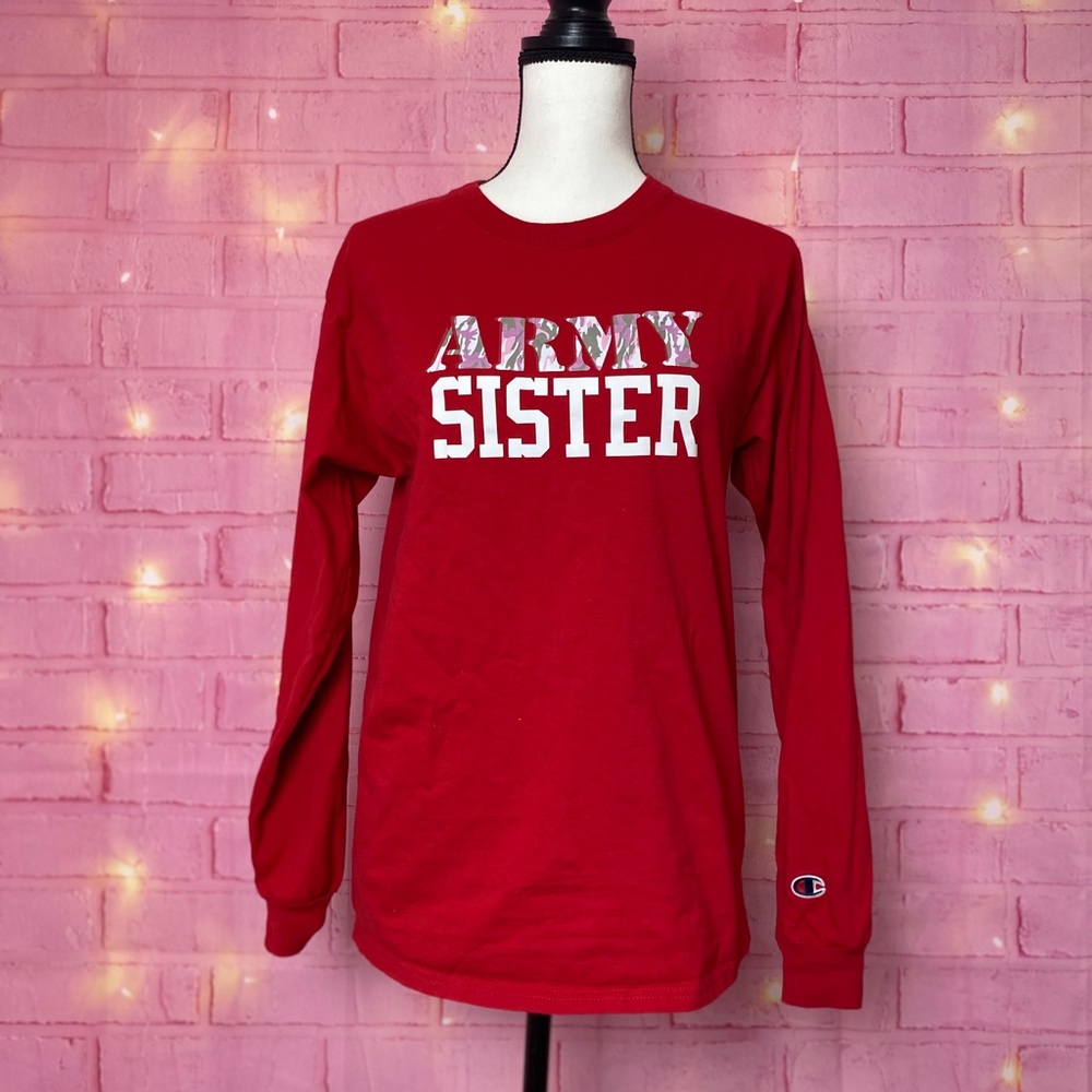 Champion Red Long Sleeve Shirt “Army Sister”